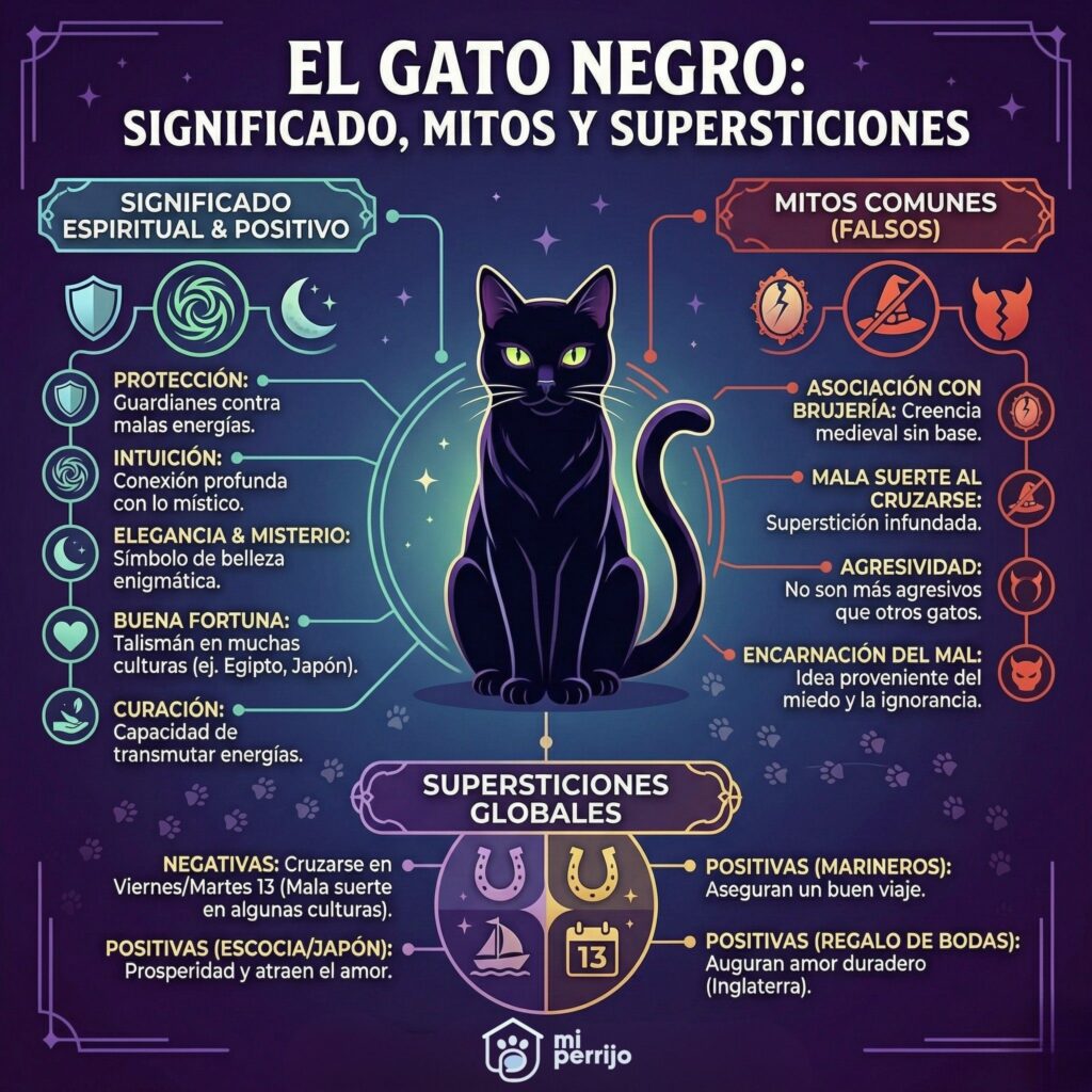 gatos negros supersticiones infografía